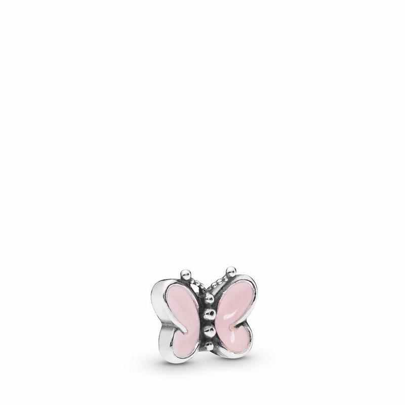 Pandora Pink Butterflies Petite Charm - Sterling Silver/Enamel/Pink - Canada | ZV7891MI